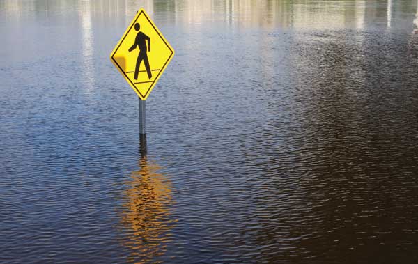Flooded Crosswalk Sign